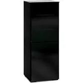 Oslo 617 AV Cabinet in Black Oak with Smoked Black Glass Doors & Top